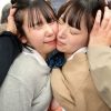 【チカンJK】友達同士な幼い制服可愛い娘2人組に電車チカンでレズ行為を強要！レズキスやクンニして屈辱の羞恥のスケベ大量潮吹き失禁